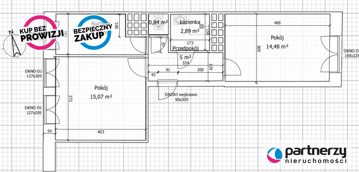 2 pokoje, mieszkanie 45,36 m², parter, oferta nr , PAN315470, Gdańsk, Kotwiczników