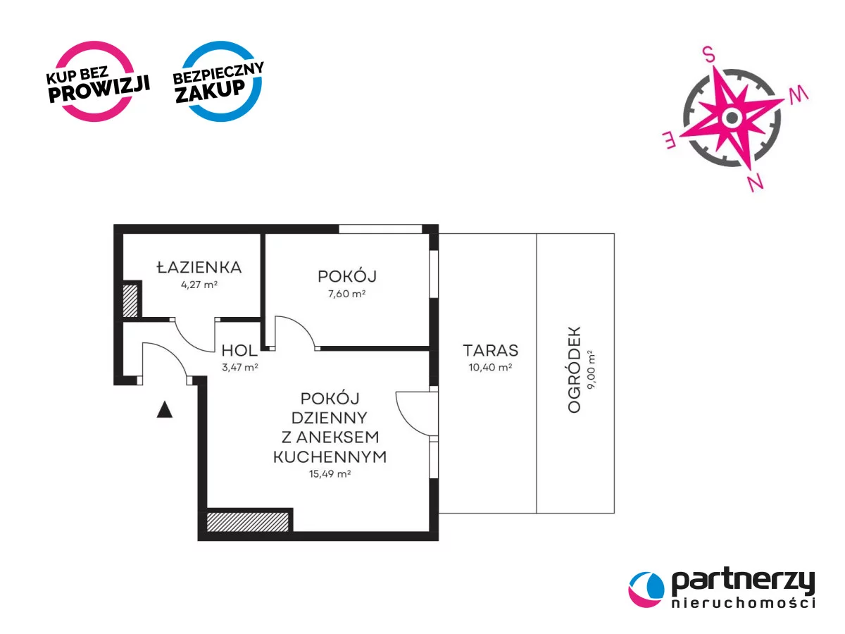 2 pokoje, apartament 32,00 m², piętro 1, oferta nr , PAN399559, Gdańsk, Śródmieście, Ks. Jerzego Popiełuszki