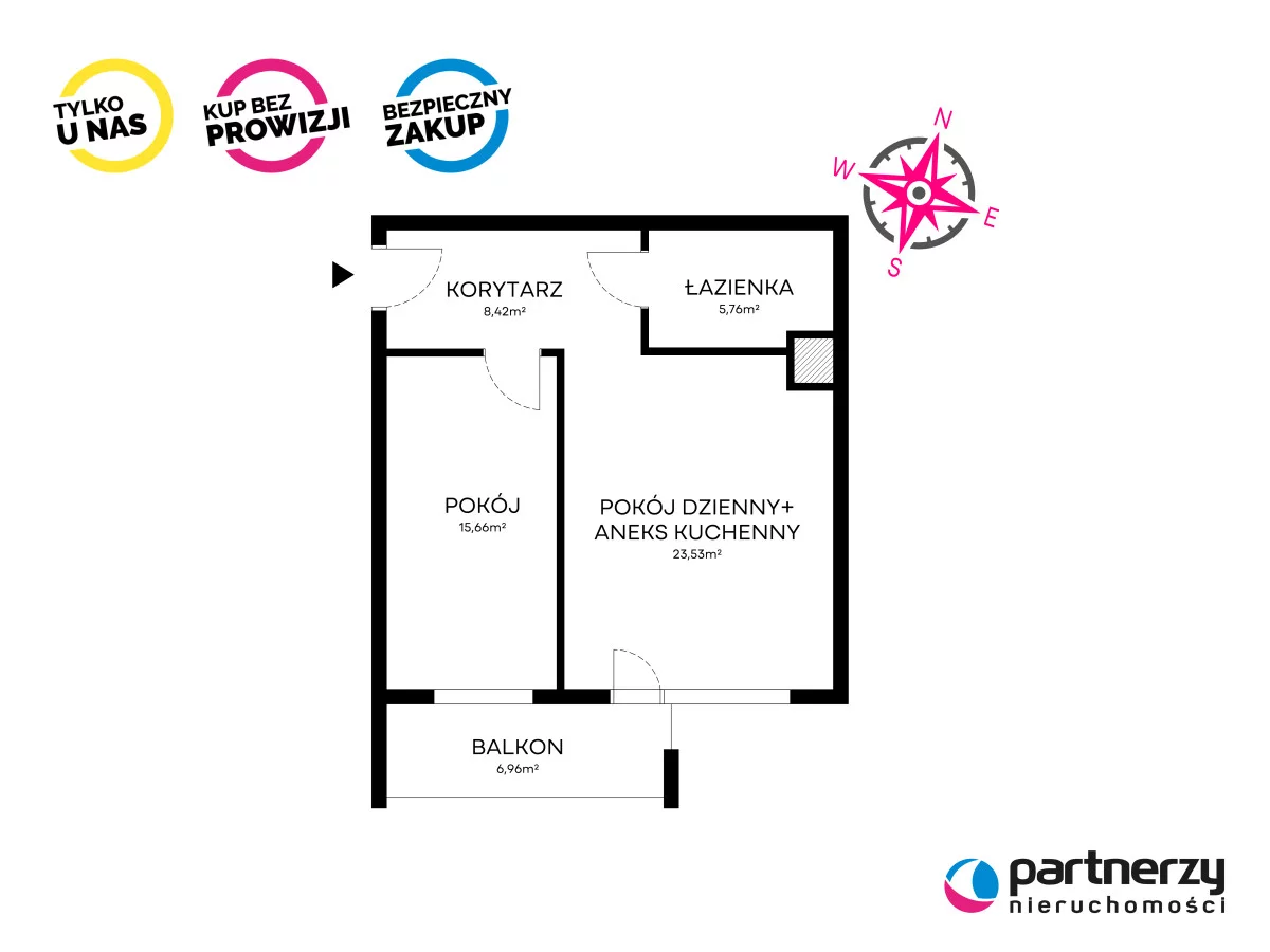 2 pokoje, mieszkanie 55,68 m², piętro 5, oferta nr , PAN706317, Gdańsk, Śródmieście, Łąkowa
