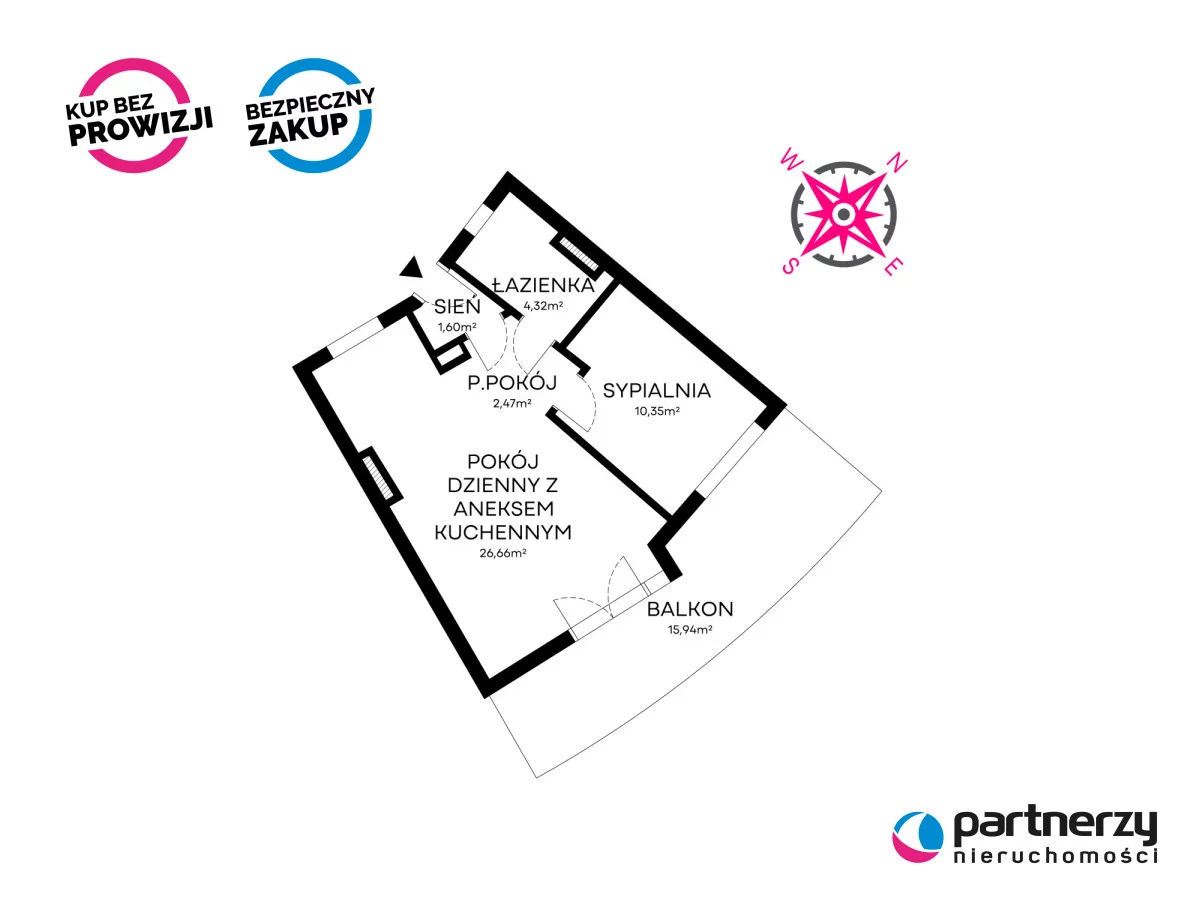 2 pokoje, mieszkanie 45,40 m², piętro 2, oferta nr , PAN783354, Gdańsk, Chełm, Łańcucka