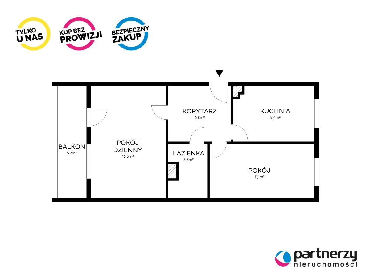 2 pokoje, mieszkanie 46,40 m², piętro 1, oferta nr , PAN451250, Gdańsk, Matarnia, Mjr. Mieczysława Słabego