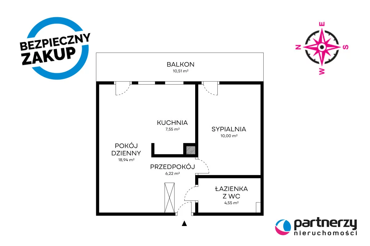 2 pokoje, mieszkanie 47,20 m², piętro 1, oferta nr , PAN772284, Gdańsk, Piecki-Migowo, Morena, Morenowe Wzgórze