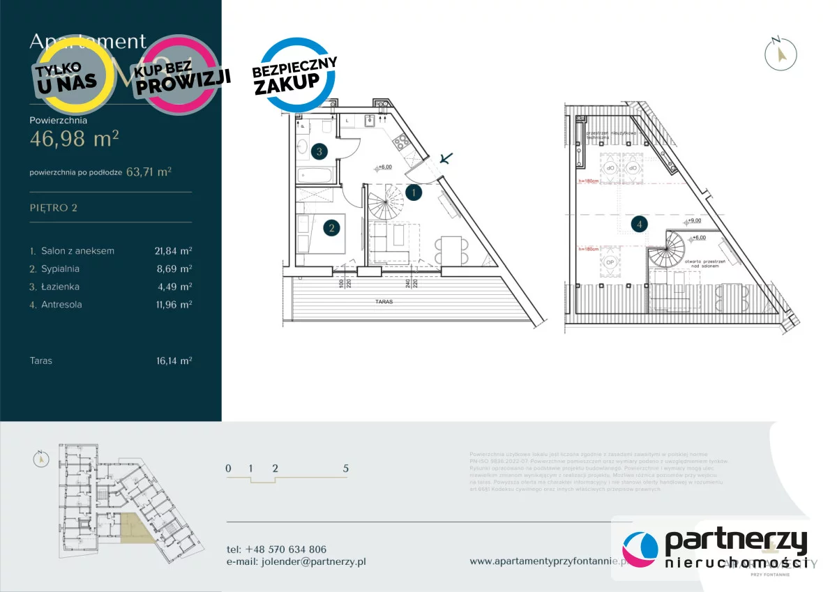 2 pokoje, mieszkanie 46,98 m², piętro 2, oferta nr , PAN682005, Krynica Morska, Spacerowa