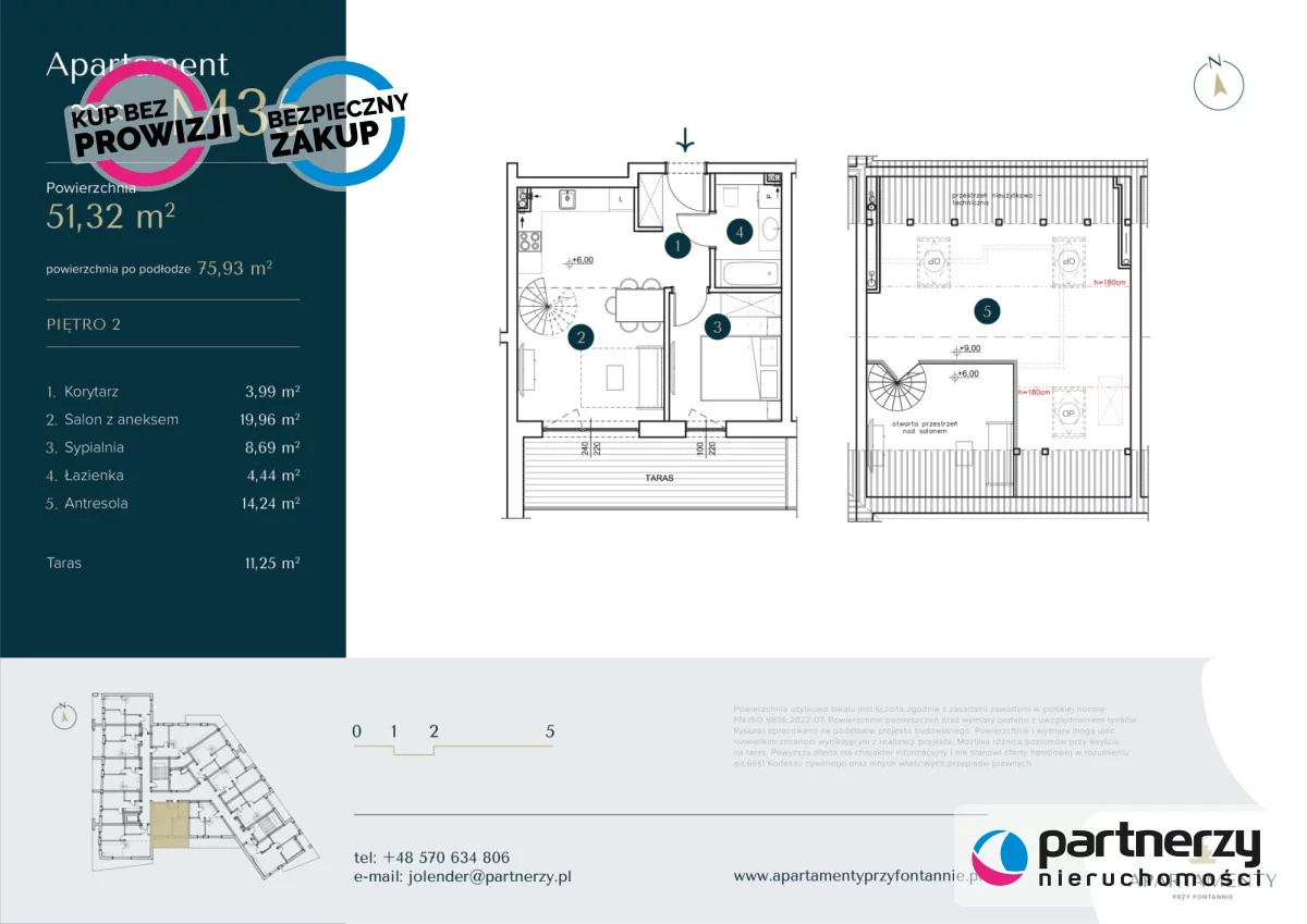 2 pokoje, mieszkanie 51,32 m², piętro 2, oferta nr , PAN482508, Krynica Morska, Spacerowa