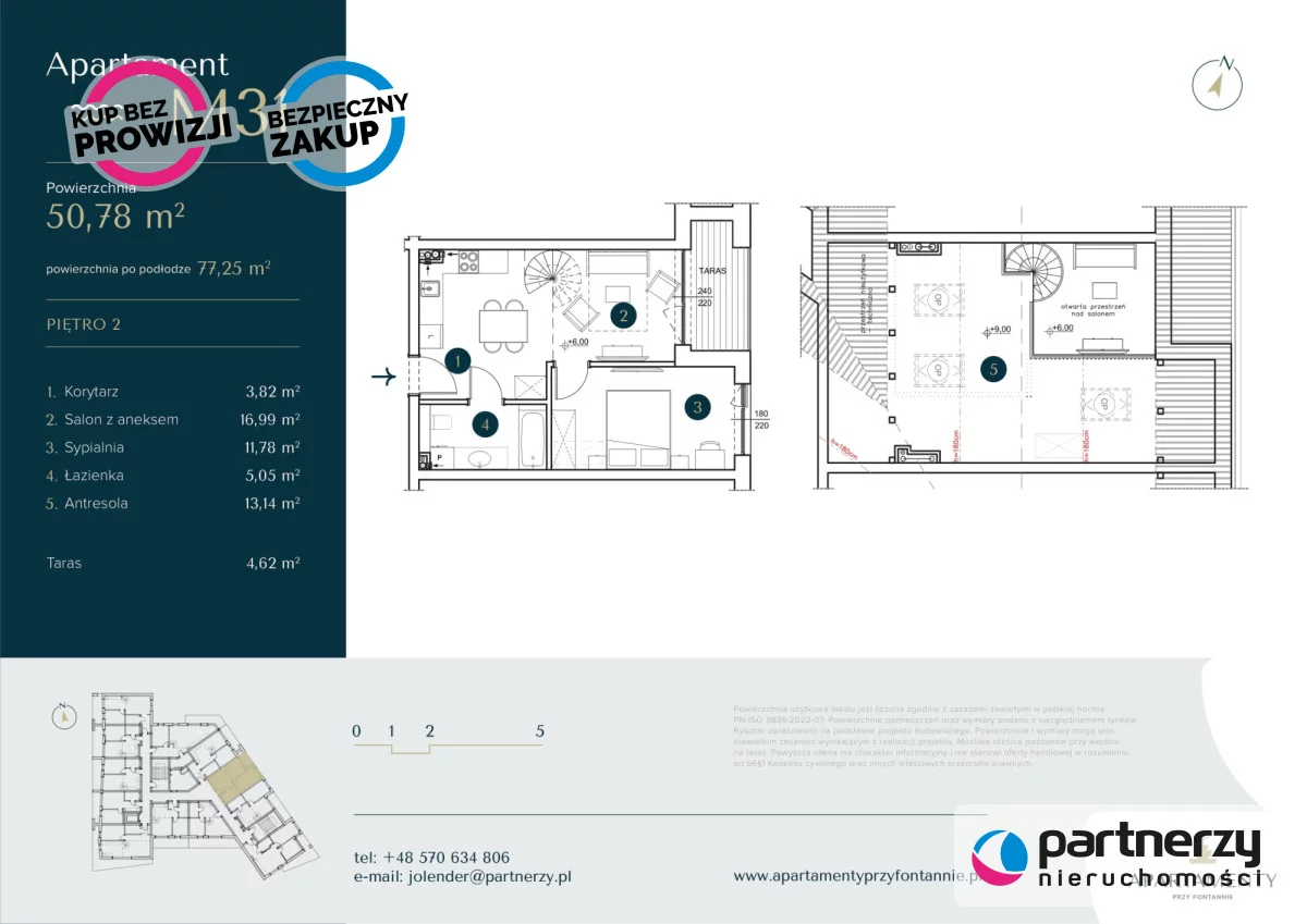 2 pokoje, mieszkanie 50,78 m², piętro 2, oferta nr , PAN344033, Krynica Morska, Spacerowa
