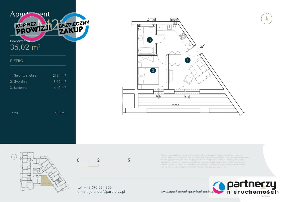 2 pokoje, mieszkanie 35,02 m², piętro 1, oferta nr , PAN508472, Krynica Morska, Spacerowa