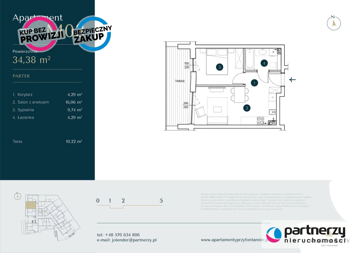 2 pokoje, mieszkanie 34,38 m², piętro 1, oferta nr , PAN650784, Krynica Morska, Spacerowa