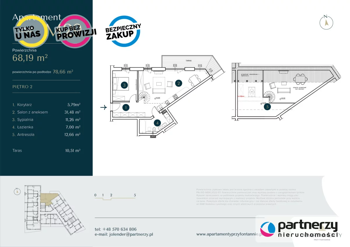 2 pokoje, mieszkanie 68,19 m², piętro 2, oferta nr , PAN911162, Krynica Morska, Spacerowa