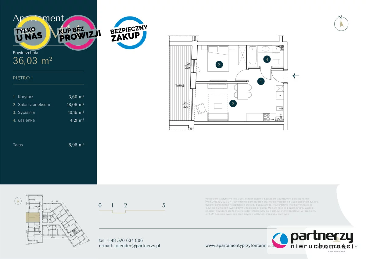 2 pokoje, mieszkanie 36,03 m², piętro 1, oferta nr , PAN409953, Krynica Morska, Spacerowa