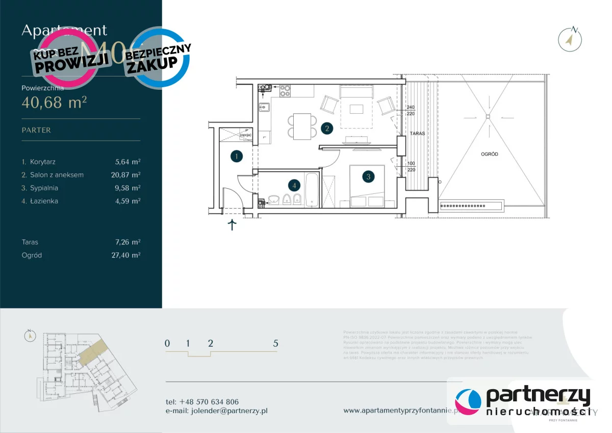 2 pokoje, mieszkanie 40,68 m², piętro 1, oferta nr , PAN812193, Krynica Morska, Spacerowa