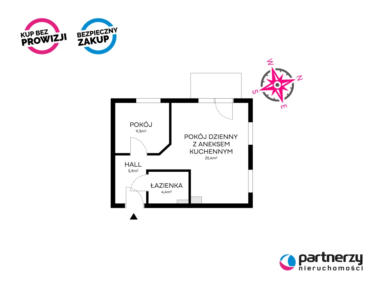 2 pokoje, mieszkanie 45,20 m², piętro 1, oferta nr , PAN936849, Gdańsk, Ujeścisko-Łostowice, Łostowice, Starogardzka