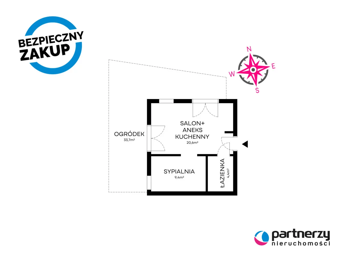 2 pokoje, mieszkanie 34,40 m², parter, oferta nr , PAN985150, Gdańsk, Wyspa Sobieszewska, Sobieszewo, Tęczowa