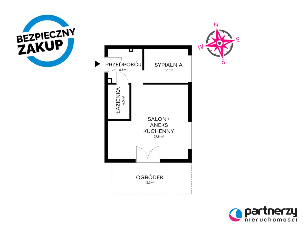 2 pokoje, mieszkanie 46,20 m², parter, oferta nr , PAN375607, Gdańsk, Wyspa Sobieszewska, Sobieszewo, Tęczowa