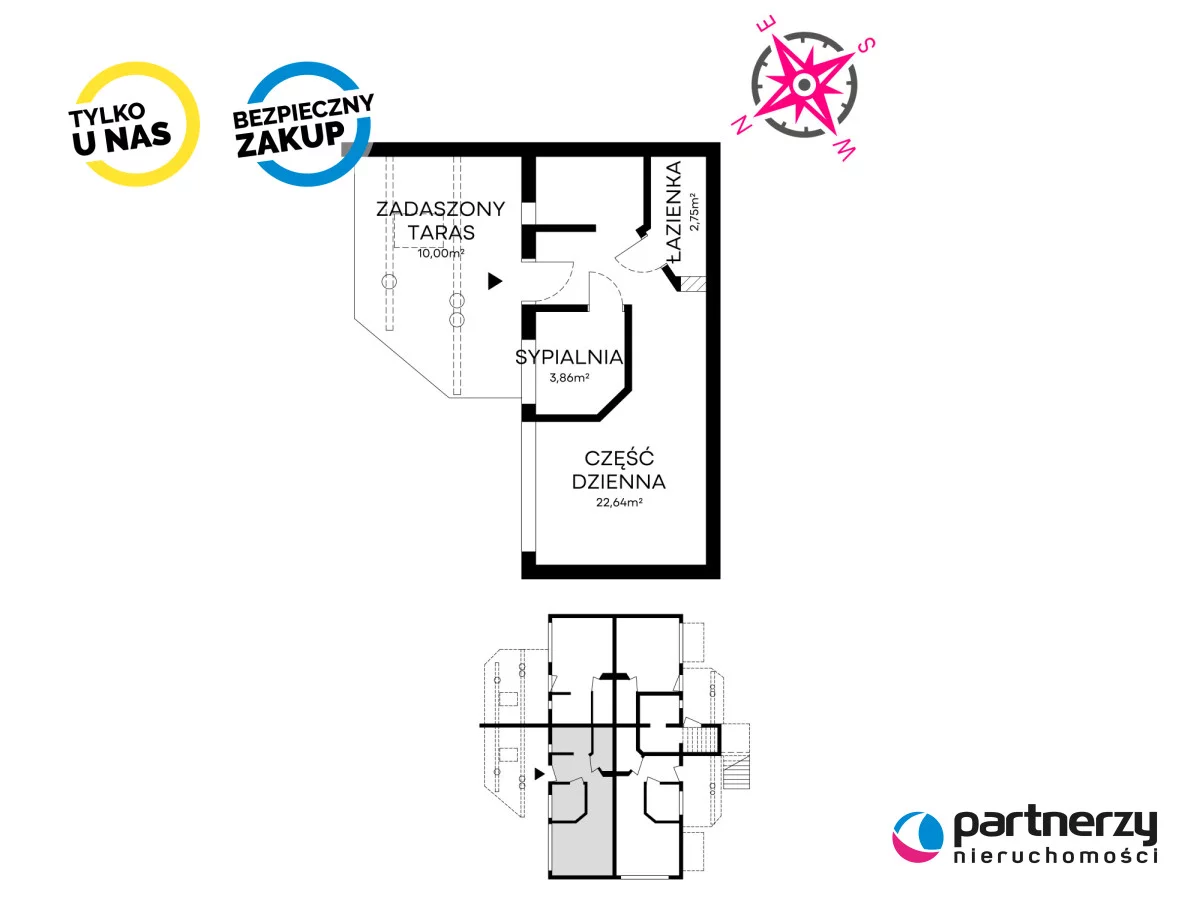 2 pokoje, mieszkanie 29,25 m², parter, oferta nr , PAN478536, Dębki, Zakonna