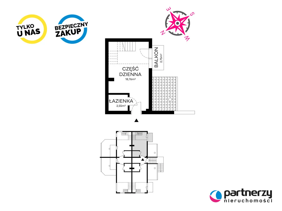 2 pokoje, mieszkanie 29,51 m², piętro 1, oferta nr , PAN810019, Dębki, Zakonna
