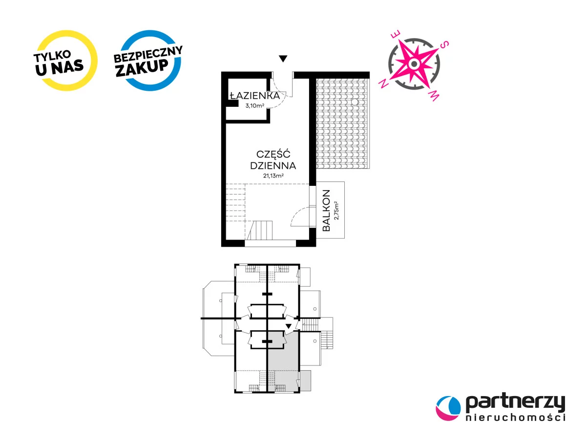 2 pokoje, mieszkanie 39,22 m², piętro 1, oferta nr , PAN345998, Dębki, Zakonna