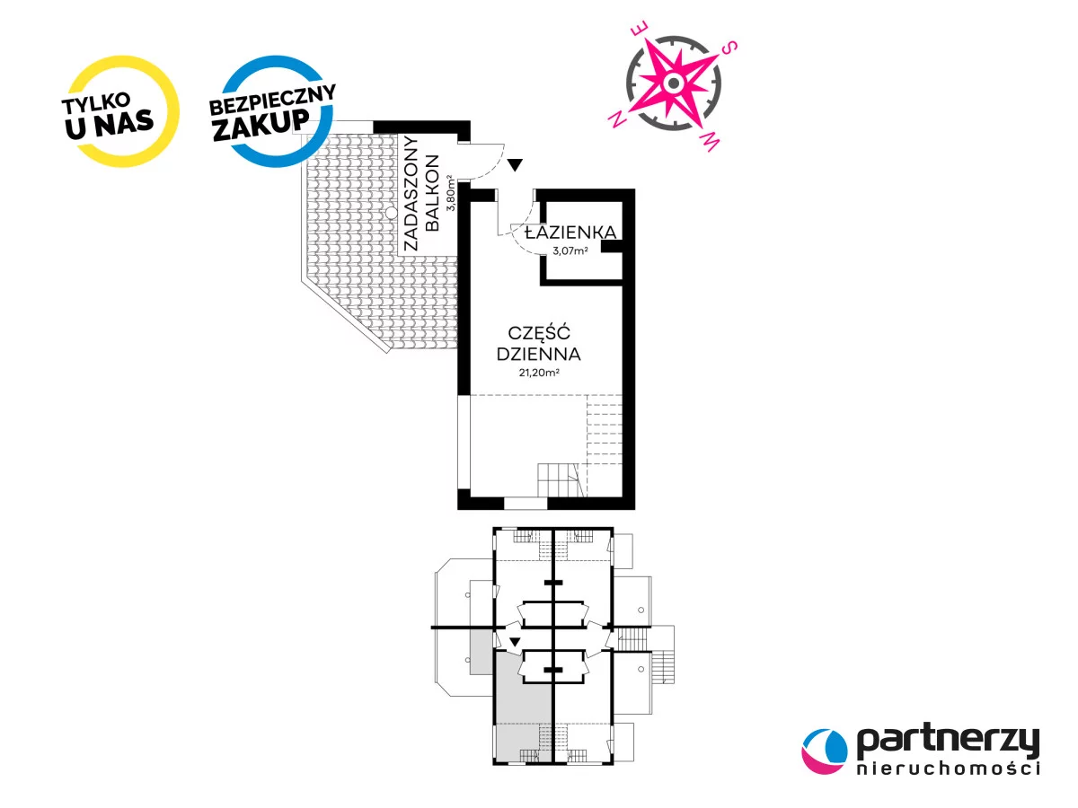 2 pokoje, mieszkanie 33,37 m², piętro 1, oferta nr , PAN305677, Dębki, Zakonna