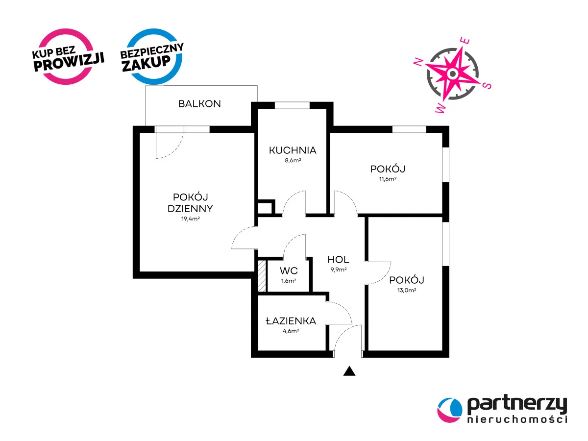 3 pokoje, apartament 69,50 m², piętro 2, oferta nr , PAN330908, Sopot, 3 Maja