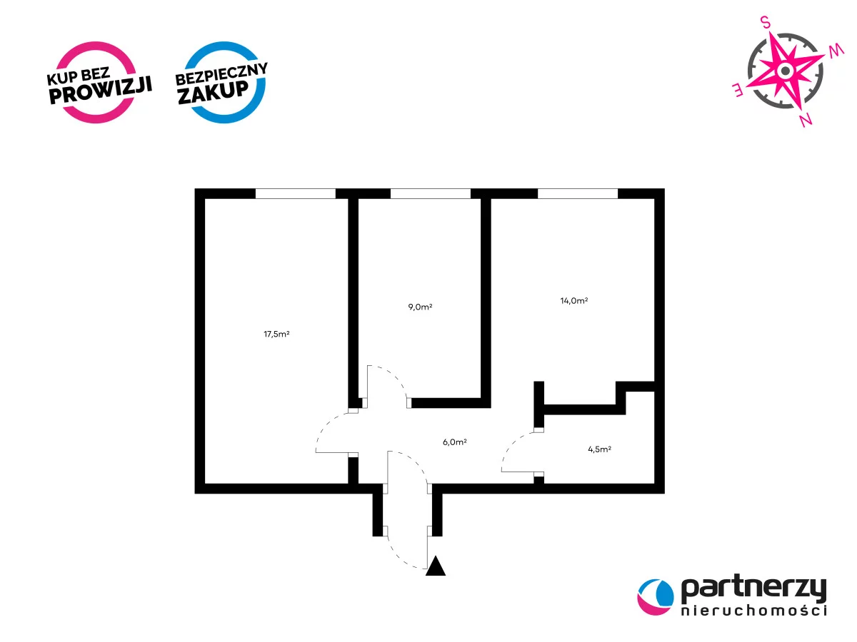 3 pokoje, mieszkanie 48,60 m², piętro 1, oferta nr , PAN649215, Gdynia, Śródmieście, Śródmieście, Antoniego Abrahama