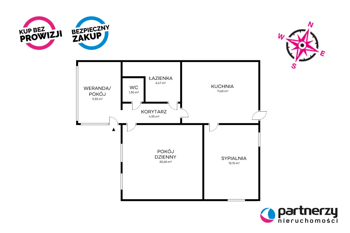 3 pokoje, mieszkanie 71,74 m², parter, oferta nr , PAN532446, Sopot, Bolesława Chrobrego
