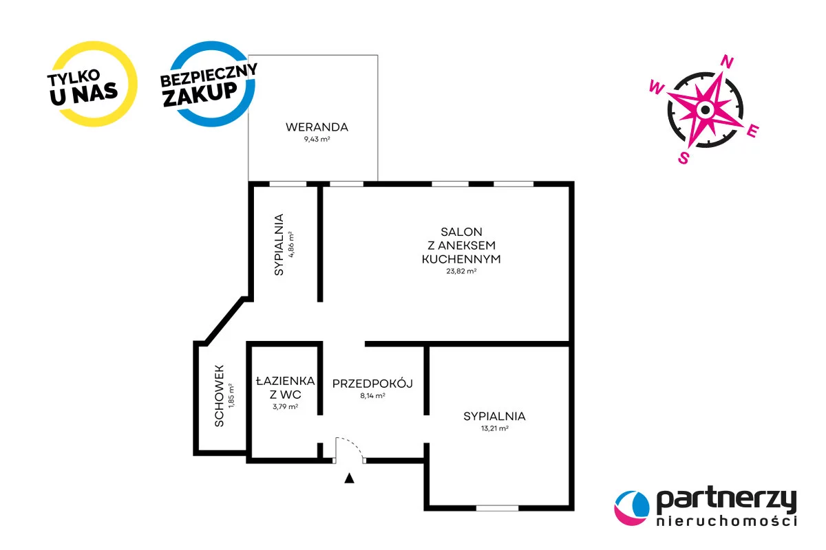 3 pokoje, mieszkanie 68,47 m², parter, oferta nr , PAN925374, Sopot, Bolesława Chrobrego