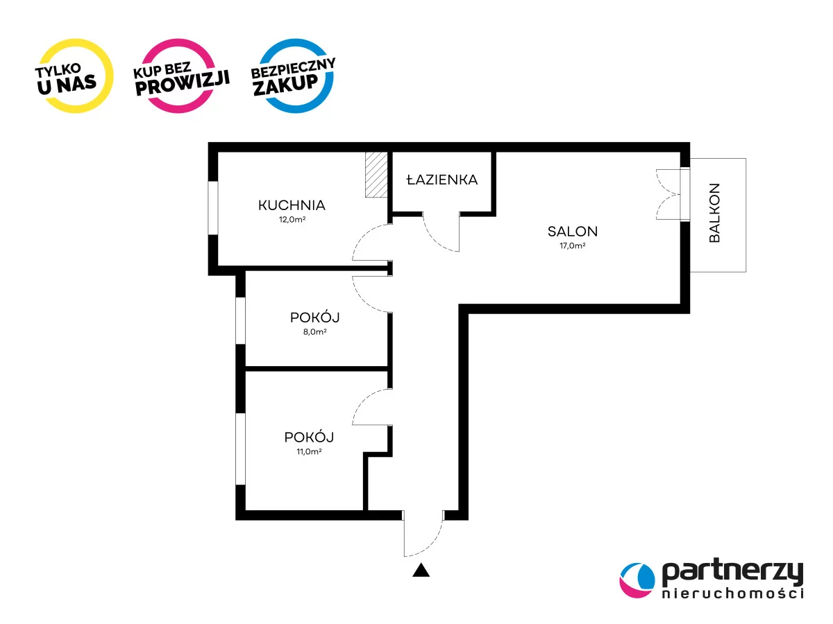 3 pokoje, mieszkanie 64,08 m², piętro 1, oferta nr , PAN539040, Rumia, Dębogórska