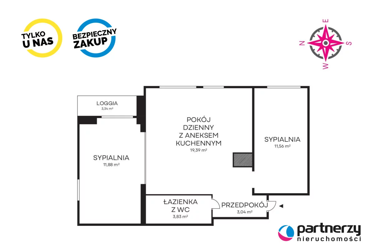 3 pokoje, mieszkanie 49,70 m², piętro 2, oferta nr , PAN854103, Gdańsk, Śródmieście, Kamienna Grobla