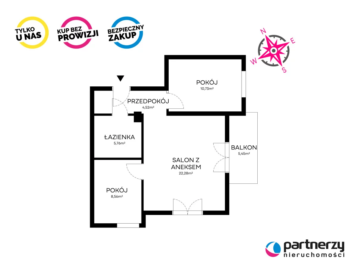 3 pokoje, apartament 51,85 m², piętro 1, oferta nr , PAN241515, Gdańsk, Ujeścisko-Łostowice, Łostowice, Kazimierza Wielkiego