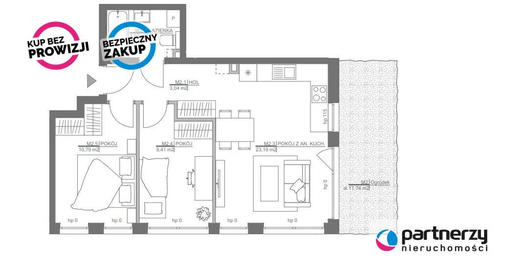 3 pokoje, mieszkanie 51,76 m², parter, oferta nr , PAN984047, Gdynia, Obłuże, Obłuże, Krawiecka
