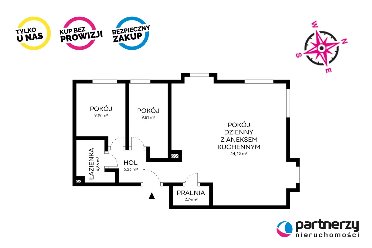 Apartament na sprzedaż, 76,70 m², 3 pokoje, piętro 3, oferta nr PAN944402