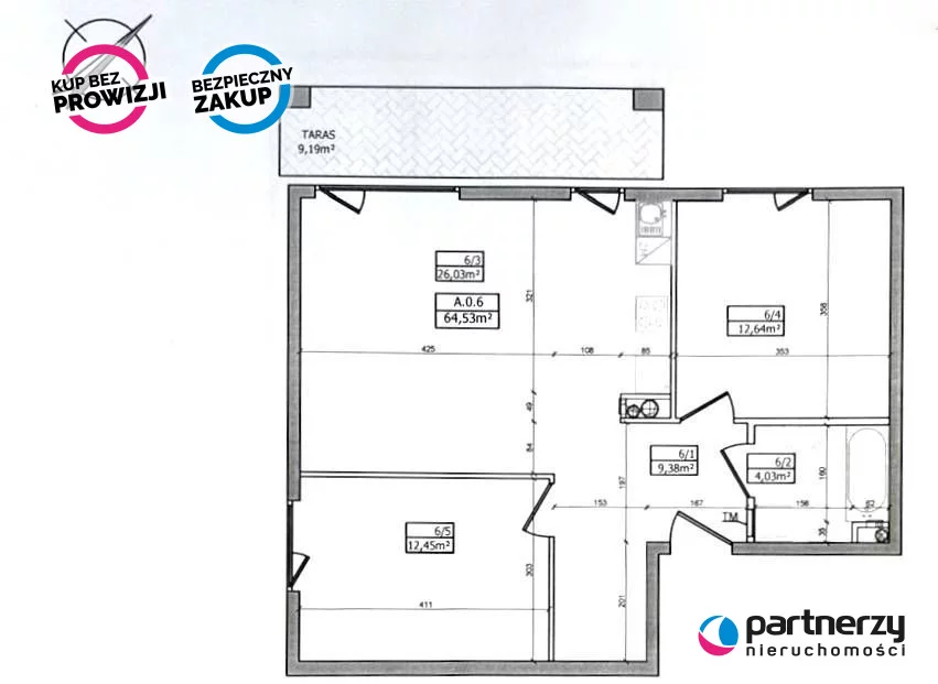 3 pokoje, mieszkanie 64,53 m², parter, oferta nr , PAN253587, Gdańsk, Piecki-Migowo, Morena, Myśliwska