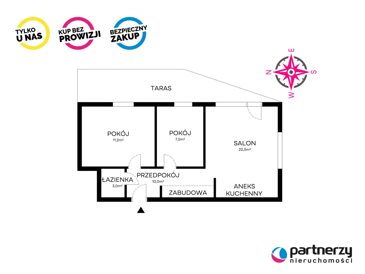 3 pokoje, mieszkanie 53,46 m², parter, oferta nr , PAN639071, Gdynia, Oksywie, Oksywie, Nasypowa