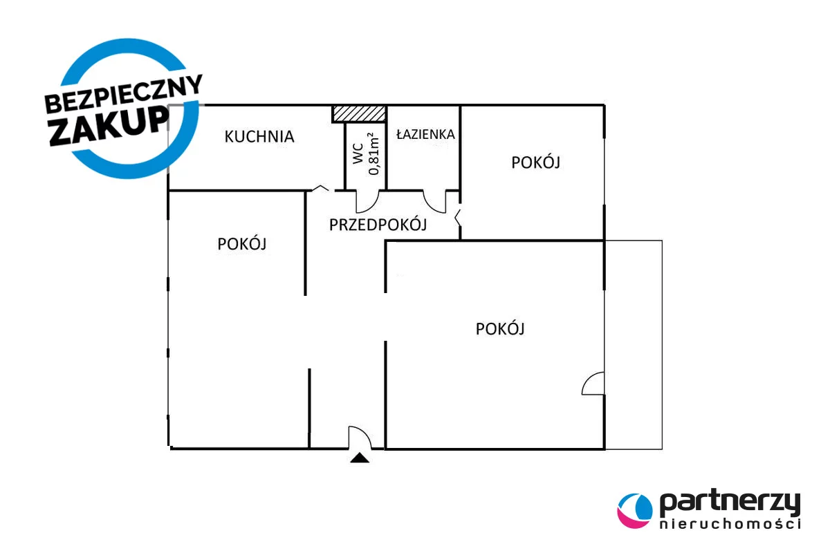3 pokoje, mieszkanie 60,01 m², piętro 3, oferta nr , PAN438846, Wejherowo, Osiedle Przyjaźni