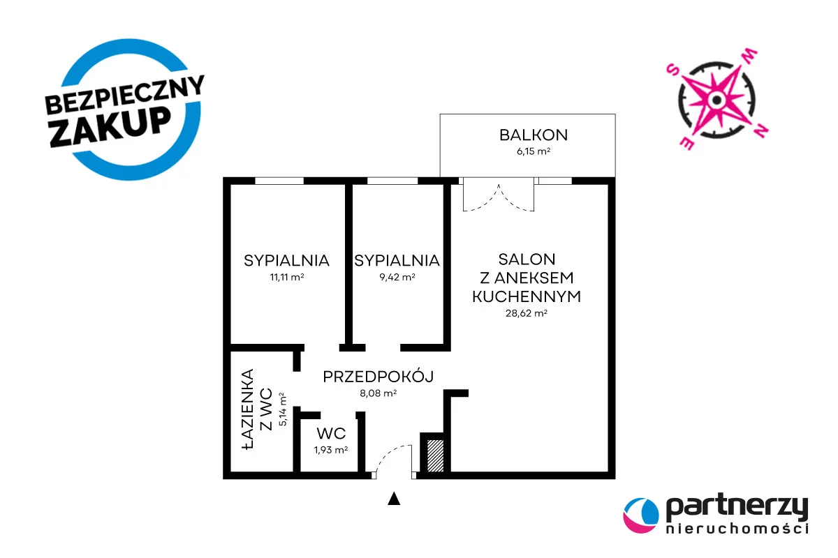 3 pokoje, apartament 64,30 m², piętro 2, oferta nr , PAN413517, Gdynia, Mały Kack, Mały Kack, Parkowa