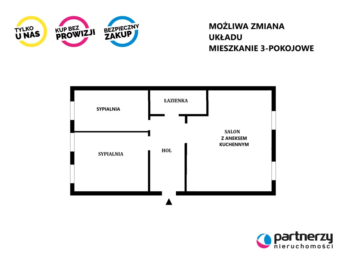 Apartament na sprzedaż, 51,50 m², 3 pokoje, piętro 3, oferta nr PAN207136