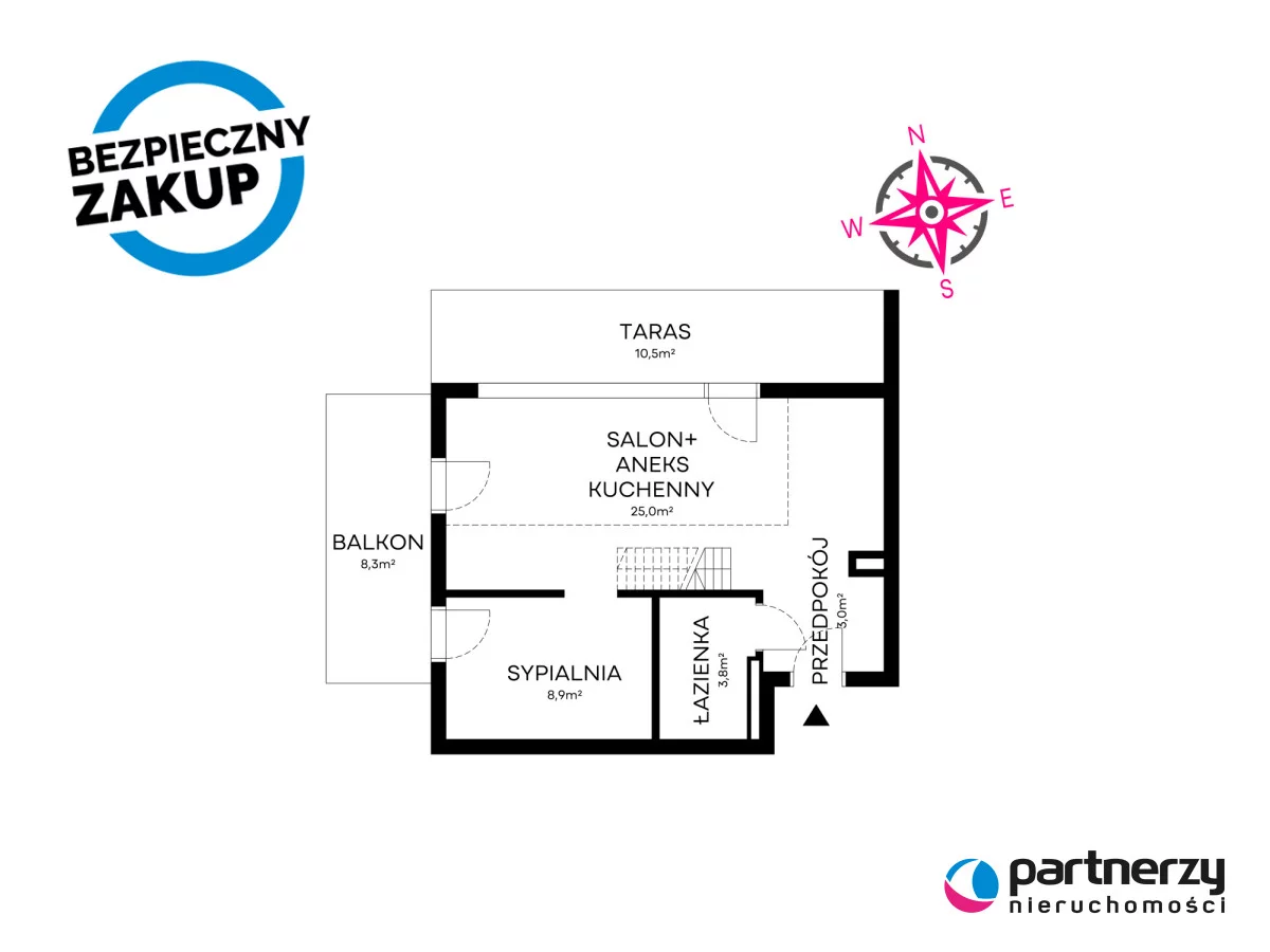 3 pokoje, mieszkanie 49,00 m², piętro 2, oferta nr , PAN768481, Gdańsk, Wyspa Sobieszewska, Sobieszewo, Tęczowa