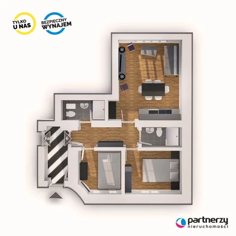 3 pokoje, mieszkanie 67,00 m², piętro 2, oferta nr , PAN781652, Sopot, Mariana Mokwy