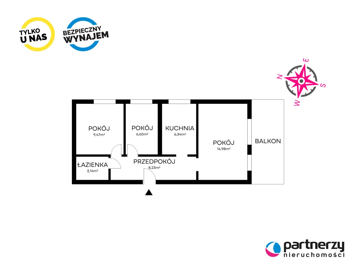 3 pokoje, mieszkanie 50,00 m², piętro 1, oferta nr , PAN128262, Sopot, Wejherowska