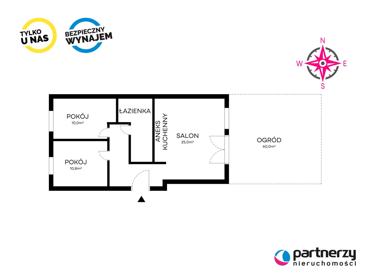 3 pokoje, mieszkanie 65,60 m², parter, oferta nr , PAN600430, Gdańsk, Piecki-Migowo, Wołkowyska