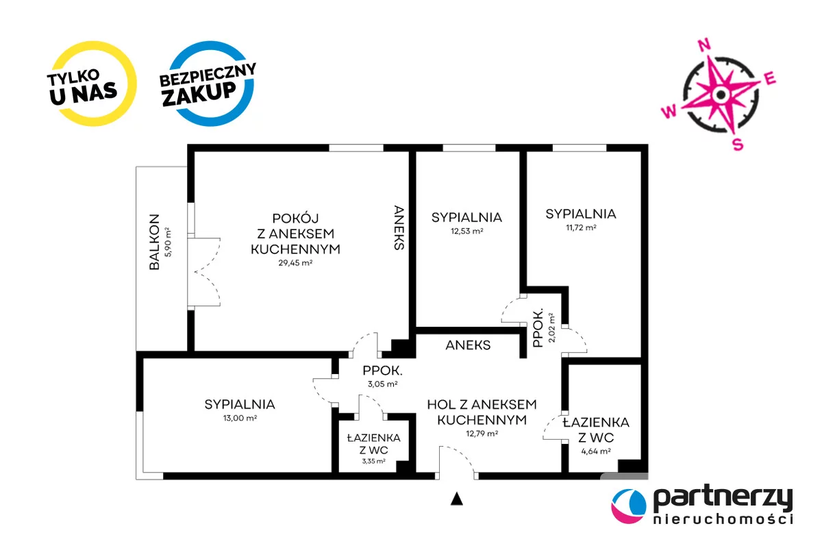 4 pokoje, apartament 92,55 m², piętro 2, oferta nr , PAN288857, Gdańsk, Wrzeszcz, Do Studzienki