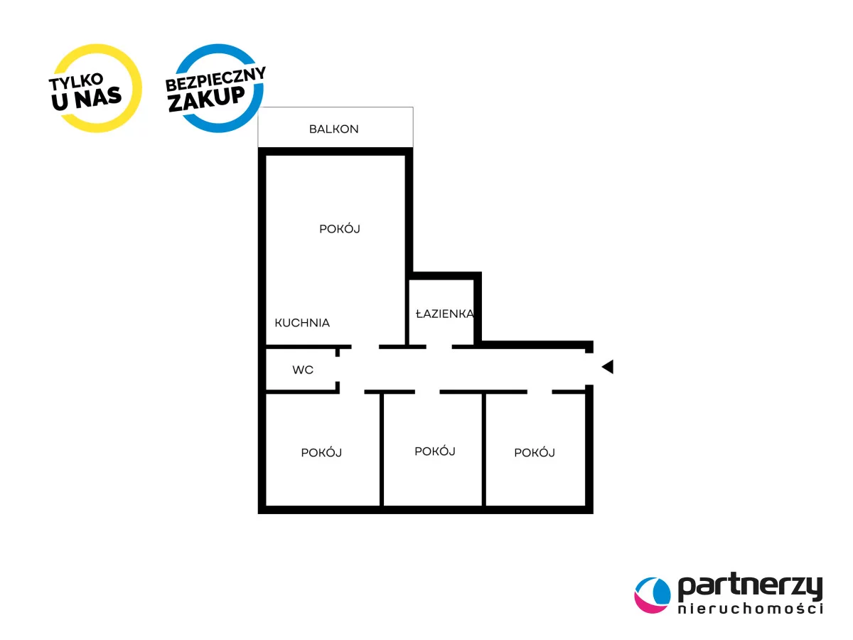4 pokoje, mieszkanie 62,30 m², piętro 2, oferta nr , PAN355911, Toruń, Juliana Fałata