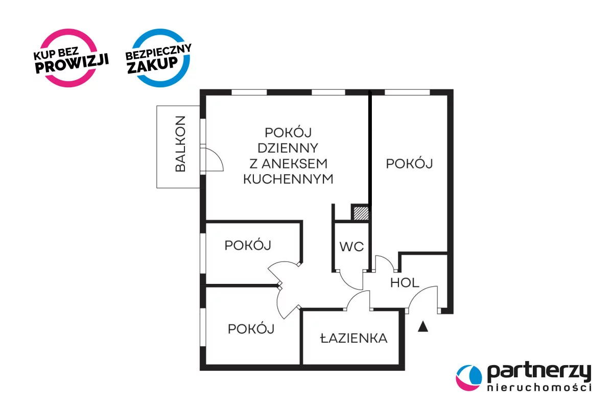 4 pokoje, mieszkanie 75,00 m², piętro 3, oferta nr , PAN265240, Gdańsk, Jasień, Konrada Guderskiego