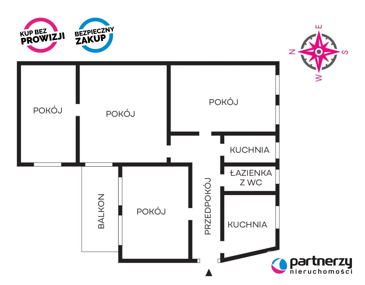4 pokoje, mieszkanie 88,30 m², piętro 1, oferta nr , PAN386402, Gdańsk, Śródmieście, Mariana Seredyńskiego
