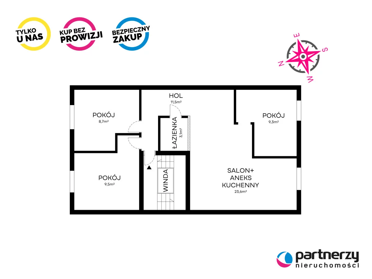 4 pokoje, mieszkanie 65,70 m², piętro 4, oferta nr , PAN971937, Gdańsk, Śródmieście, Ogarna