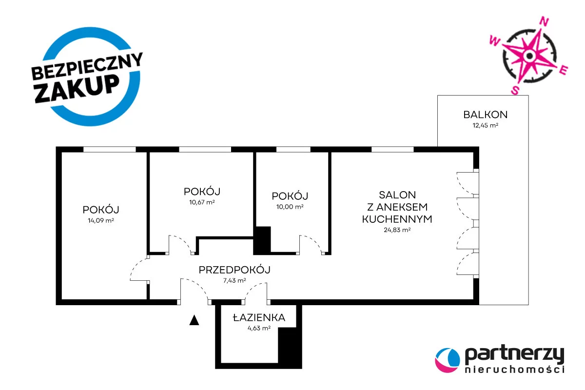 4 pokoje, mieszkanie 72,09 m², piętro 6, oferta nr , PAN513124, Gdańsk, Przymorze, Prezydenta Lecha Kaczyńskiego