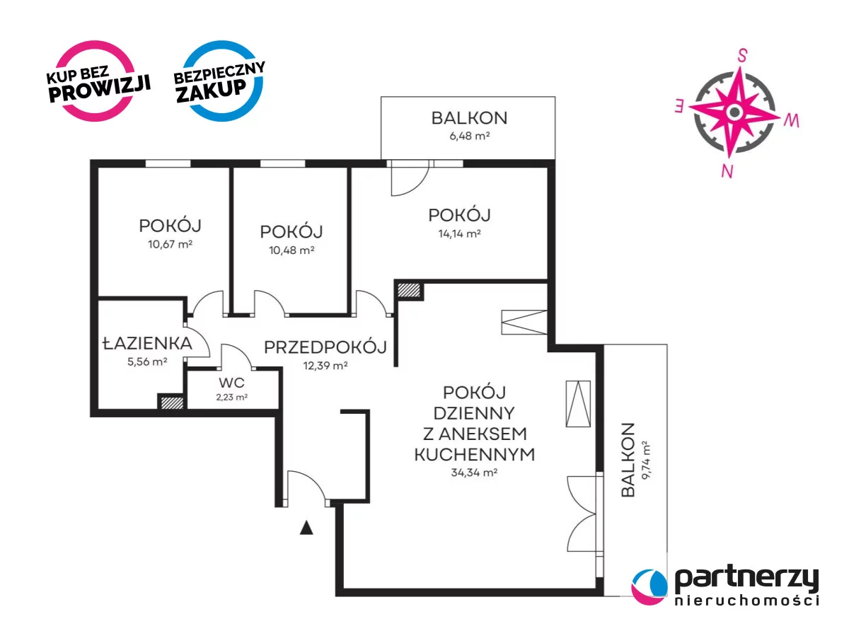 4 pokoje, apartament 90,00 m², piętro 2, oferta nr , PAN528602, Gdańsk, Siedlce, Sołecka