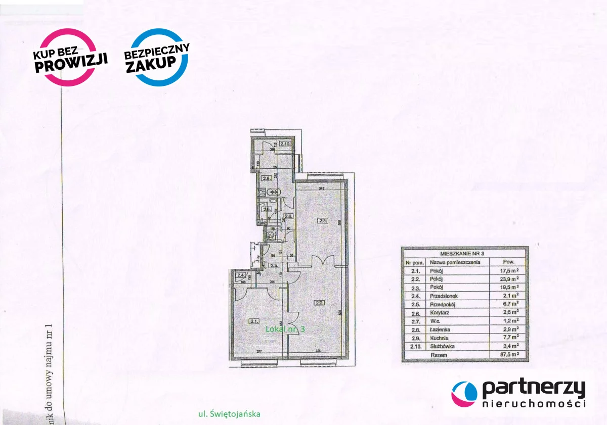 4 pokoje, apartament 87,50 m², piętro 1, oferta nr , PAN412777, Gdynia, Śródmieście, Śródmieście, Świętojańska