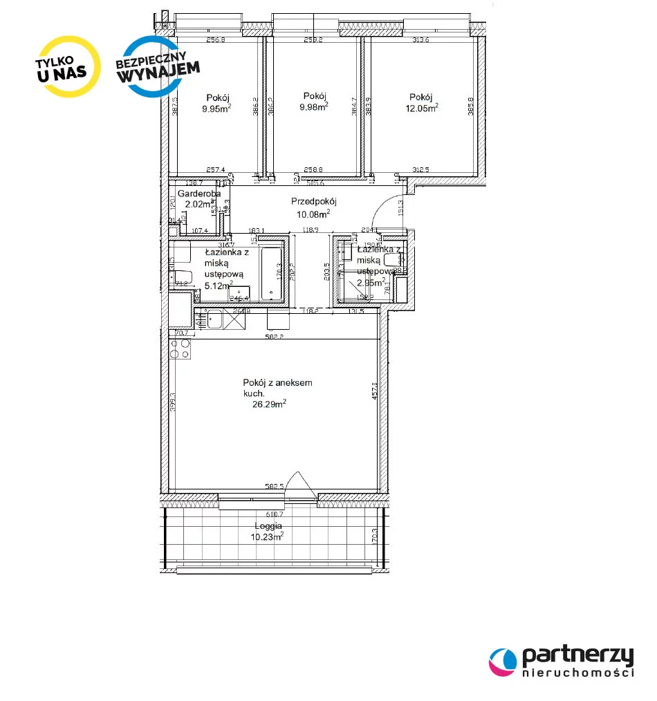 4 pokoje, mieszkanie 82,25 m², piętro 3, oferta nr , PAN793474, Gdańsk, Śródmieście, Ks. Jerzego Popiełuszki