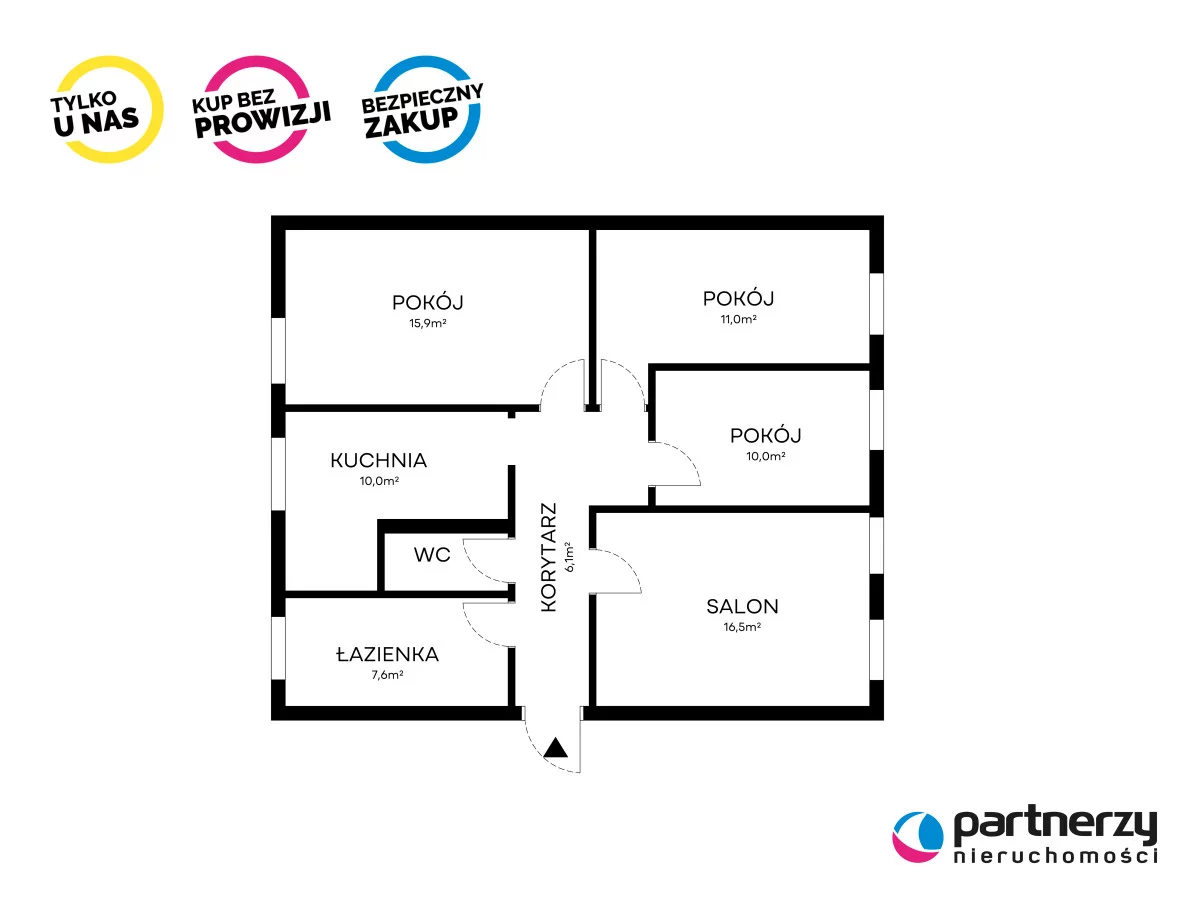 5 pokoi, mieszkanie 79,40 m², piętro 3, oferta nr , PAN685579, Gdańsk, Wrzeszcz, Grażyny