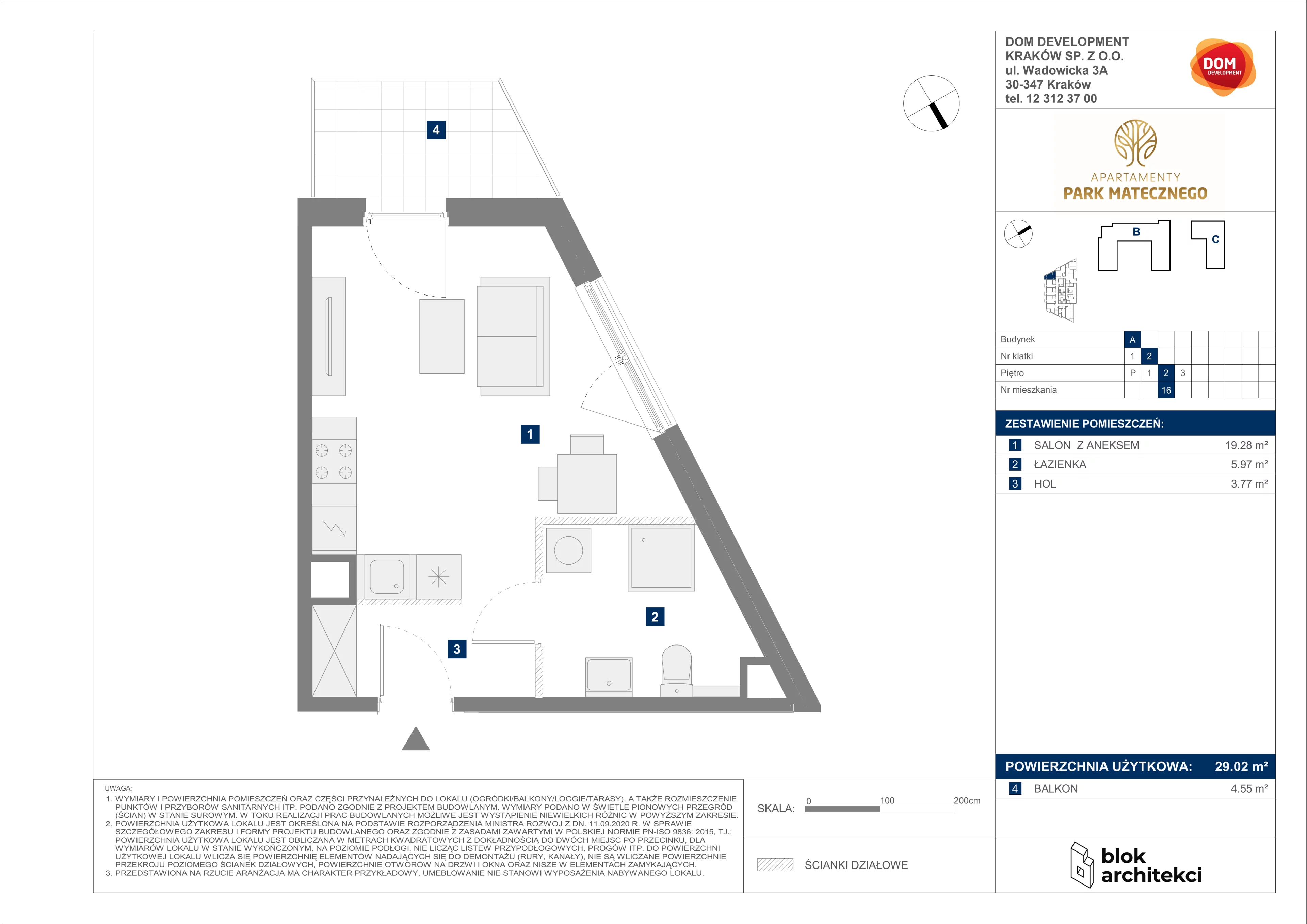 Apartament 29,02 m², piętro 2, oferta nr A/16, Apartamenty Park Matecznego, Kraków, Podgórze, Mateczny, ul. Rydlówka 5